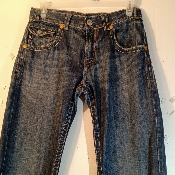 Mek Y2K Mens NEW YORK Denim 100% Cotton Dark Wash Jeans sz 32/34 - Picture 7 of 16